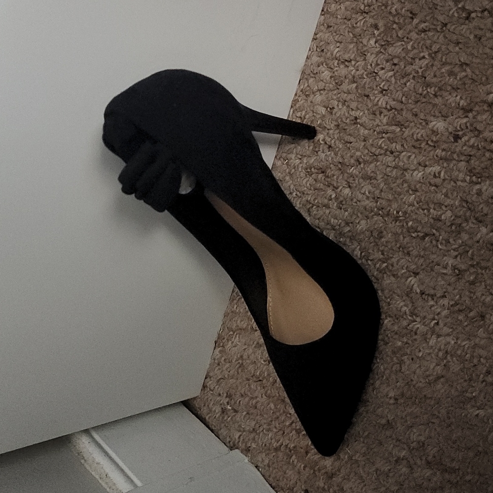 Black heel with lace up straps